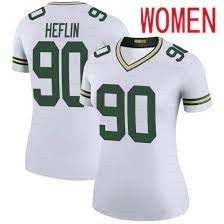 Women Green Bay Packers #90 Jack Heflin White Nike Game NFL Jersey